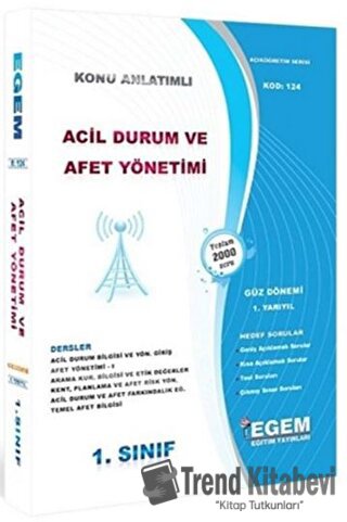 1. Sınıf 1. Yarıyıl Acil Durum ve Afet Yönetimi Konu Anlatımlı - Kod 1