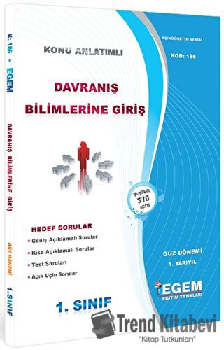 1. Sınıf 1. Yarıyıl Davranış Bilimlerine Giriş Konu Anlatımlı Soru Ban