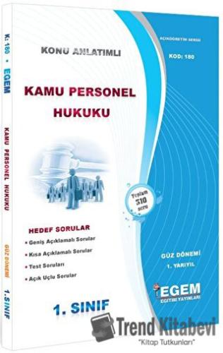 1. Sınıf 1. Yarıyıl Kamu Personel Hukuku Konu Anlatımlı Soru Bankası -