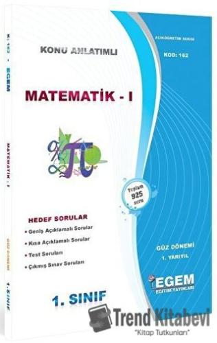 1. Sınıf 1. Yarıyıl Matematik 1 Konu Anlatımlı Soru Bankası - Kod 162 