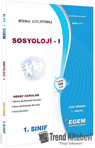 1. Sınıf 1. Yarıyıl Sosyoloji 1 Konu Anlatımlı Soru Bankası - Kod 171 