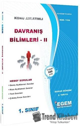 1. Sınıf 2. Yarıyıl Konu Anlatımlı Davranış Bilimleri 2 - Kod 1154 Ege