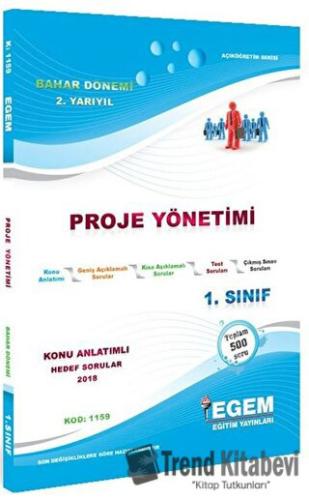 1. Sınıf 2. Yarıyıl Konu Anlatımlı Hedef Sorular Proje Yönetimi - Kod 