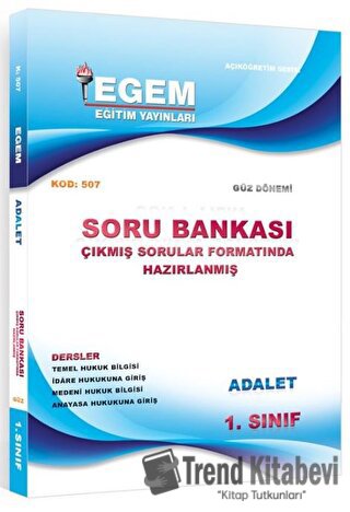 1. Sınıf Adalet Soru Bankası Çıkmış Sorular Formatında Hazırlanmış (1.