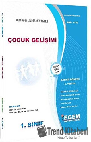 1. Sınıf Çocuk Gelişimi Bahar Dönemi 2. Yarıyıl Konu Anlatımlı Soru Ba