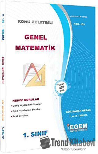 1. Sınıf Genel Matematik Güz Dönemi Konu Anlatımlı Soru Bankası - Kod 