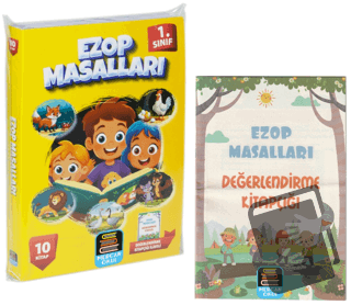 1. Sınıf Okuma Seti Ezop Masalları 10 Kitap + Değerlendirme Kitapçığı 