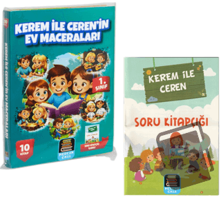 1. Sınıf Okuma Seti Kerem İle Ceren Ev Maceraları 10 Kitap + Soru Kita