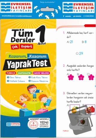 1.Sınıf Tüm Dersler Yaprak Test - Kolektif - Evrensel İletişim Yayınla