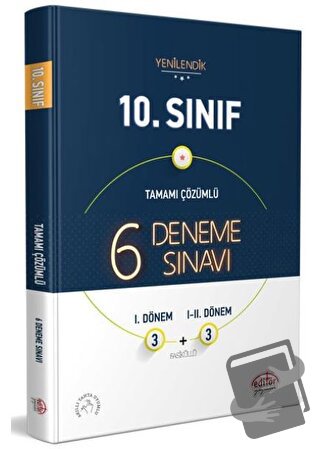 10. Sınıf Tamamı Çözümlü 6 Fasikül 3+3 Deneme Sınavı - Kolektif - Edit