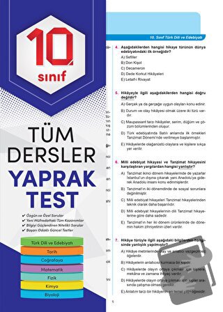 10. Sınıf Tüm Dersler Yaprak Test - Kolektif - 4 Element Yayınları - F