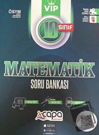 10. Sınıf VIP Matematik Soru Bankası, Kolektif, Çapa Yayınları, Fiyatı