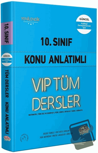 10. Sınıf VIP Tüm Dersler Konu Anlatımlı Mavi Kitap - Kolektif - Editö