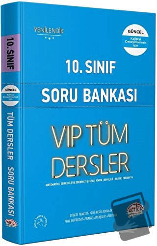 10. Sınıf VIP Tüm Dersler Soru Bankası Mavi Kitap - Kolektif - Editör 