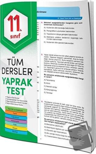 11. Sınıf Tüm Dersler Yaprak Test - Kolektif - 4 Element Yayınları - F