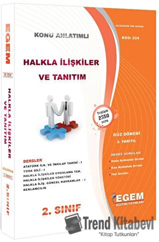 2. Sınıf 3. Yarıyıl Halkla İlişkiler ve Tanıtım Konu Anlatımlı Soru Ba