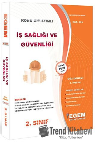 2. Sınıf 3. Yarıyıl İş Sağlığı ve Güvenliği Konu Anlatımlı Soru Bankas