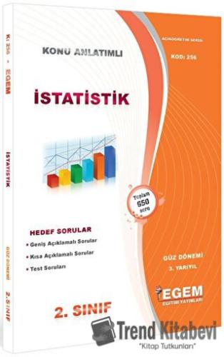 2. Sınıf 3. Yarıyıl İstatistik Konu Anlatımlı Soru Bankası - Kod 256 E