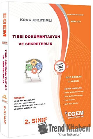 2. Sınıf 3. Yarıyıl Tıbbi Dokümantasyon ve Sekreterlik Konu Anlatımlı 