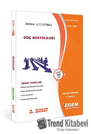 2. Sınıf 4. Yarıyıl Göç Sosyolojisi Bahar Dönemi - 2269, Kolektif, Ege