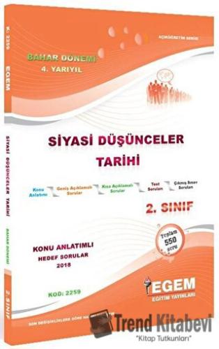 2. Sınıf 4. Yarıyıl Siyasi Düşünceler Tarihi Konu Anlatımlı Hedef Soru