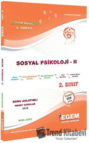 2. Sınıf 4. Yarıyıl Sosyal Psikoloji 2 Konu Anlatımlı Hedef Sorular - 