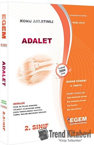 2. Sınıf Adalet - Güncel Konu Anlatımlı Soru Bankası (Bahar Dönemi), K