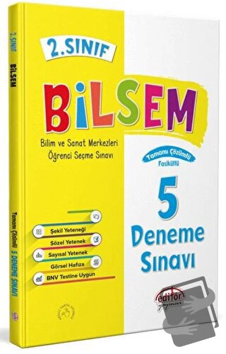 2. Sınıf Bilsem Çözümlü 5 Deneme Sınavı - - Kolektif - Editör Yayınevi