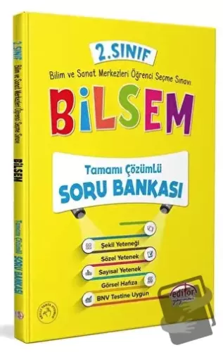 2. Sınıf BİLSEM Tamamı Çözümlü Soru Bankası - Kolektif - Editör Yayıne