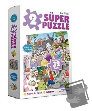 2 Süper Puzzle Nasrettin Hoca-Keloğlan 32 Parça - Kolektif - 0-6 Yaş Y