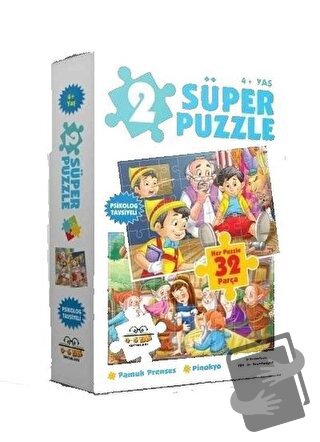 2 Süper Puzzle Pamuk Prenses-Pinokyo 32 Parça - Kolektif - 0-6 Yaş Yay