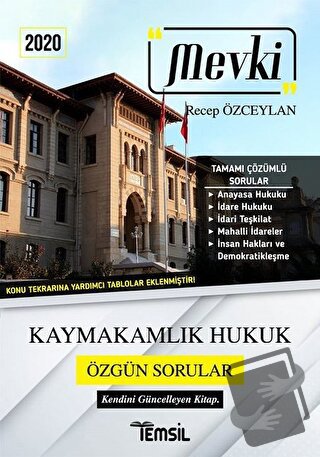 2020 Mevki Kaymakamlık Hukuk Özgün Sorular - Recep Özceylan - Temsil K