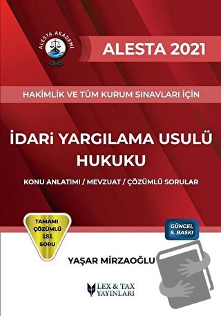 2021 Alesta İdari Yargılama Usulü Hukuku - Yaşar Mirzaoğlu - Lex-Tax Y