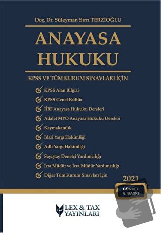 2021 Anayasa Hukuku - Süleyman Sırrı Terzioğlu - Lex-Tax Yayınları - F