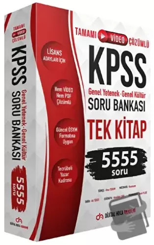 KPSS Genel Yetenek Genel Kültür Tamamı Çözümlü 5555 Soru Bankası Tek K