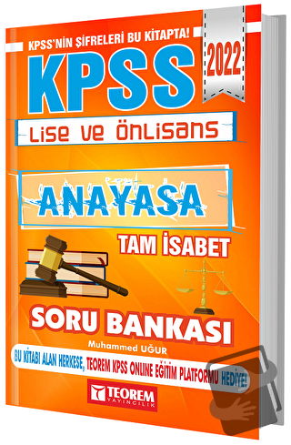 2022 KPSS Lise ve Önlisans Tam İsabet Anayasa Soru Bankası - Muhammed 