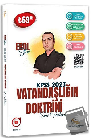 2023 KPSS Vatandaşlık Soru Bankası, Erol Sitar, Doktrin Yayınları - KP