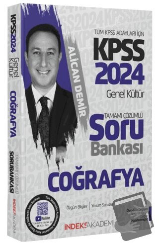 2024 KPSS Coğrafya Soru Bankası Çözümlü - Alican Demir - İndeks Akadem