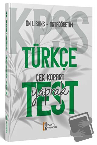 2024 KPSS Ortaöğretim Ön Lisans Türkçe Çek Kopart Yaprak Test, Kolekti