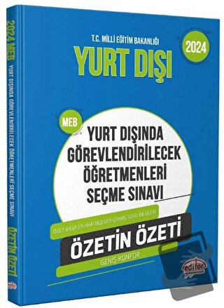 2024 MEB Yurt Dışında Görevlendirilecek Öğretmenleri Seçme Sınavı Özet