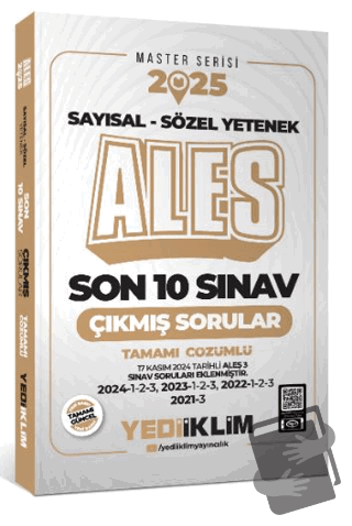 2025 ALES Master Serisi Sayısal - Sözel Yetenek Tamamı Çözümlü Son 10 