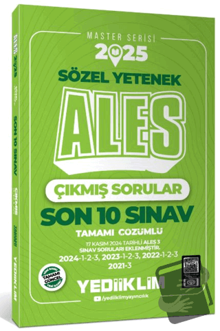 2025 ALES Master Serisi Sözel Yetenek Tamamı Çözümlü Son 10 Sınav Çıkm