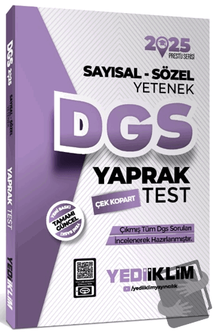 2025 DGS Sayısal-Sözel Yetenek Çek Kopart Yaprak Test - Kolektif - Yed