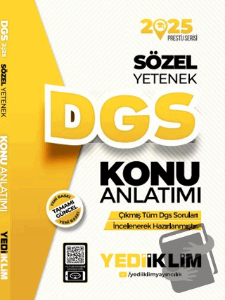 2025 DGS Sözel Yetenek Konu Anlatımı - Kolektif - Yediiklim Yayınları 