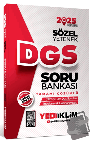 2025 DGS Sözel Yetenek Tamamı Çözümlü Soru Bankası - Kolektif - Yediik