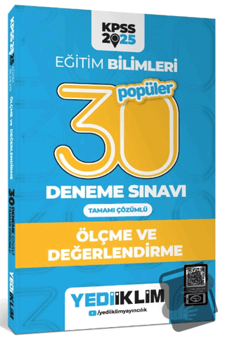 2025 KPSS Eğitim Bilimleri 30 Popüler Ölçme ve Değerlendirme Tamamı Çö