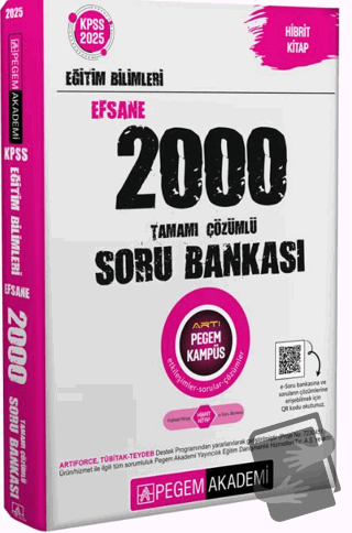 2025 KPSS Eğitim Bilimleri Tamamı Çözümlü Efsane 2000 Soru Bankası - K