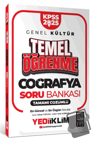 2025 KPSS Genel Kültür Coğrafya Temel Öğrenme Tamamı Çözümlü Soru Bank