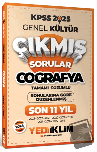 2025 KPSS Genel Kültür Lisans Coğrafya Konularına Göre Tamamı Çözümlü 