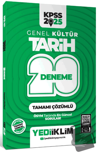 2025 KPSS Genel Kültür Tarih Tamamı Çözümlü 20 Deneme - Kolektif - Yed